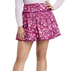 Kika Vargas x Target Mum Floral Scallop Edge Mini Skirt Size 4 NWT Pink Floral